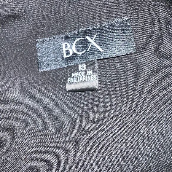 BCX Macys Dress Midi Tan Black Sleeveless Zip Casual Business Size L - Picture 3 of 5